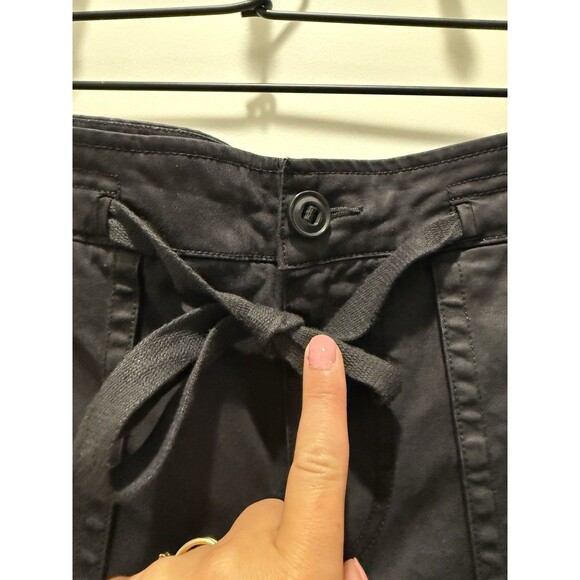 Vince Utility Pants Womens 8 Black Belted Stretch Chino Ankle Length Straight - Picture 2 of 8